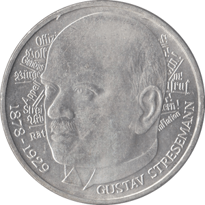 1978 GUSTAV STRESEMAN GERMANY SILVER 5 MARKS - SILVER WORLD COINS - Cambridgeshire Coins