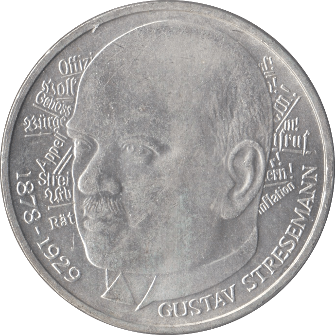 1978 GUSTAV STRESEMAN GERMANY SILVER 5 MARKS - SILVER WORLD COINS - Cambridgeshire Coins