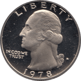 1978 QUARTER DOLLAR USA ( PROOF ) - WORLD COINS - Cambridgeshire Coins