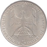 1978 SILVER 5 DEUTSCHE MARK - SILVER WORLD COINS - Cambridgeshire Coins