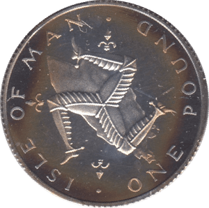 1978 SILVER PROOF ONE POUND ISLE OF MAN - SILVER WORLD COINS - Cambridgeshire Coins