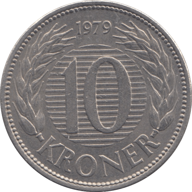 1979 DENMARK 10 KRONER - WORLD COINS - Cambridgeshire Coins