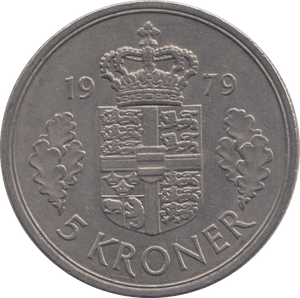 1979 DENMARK 5 KRONER - WORLD COINS - Cambridgeshire Coins