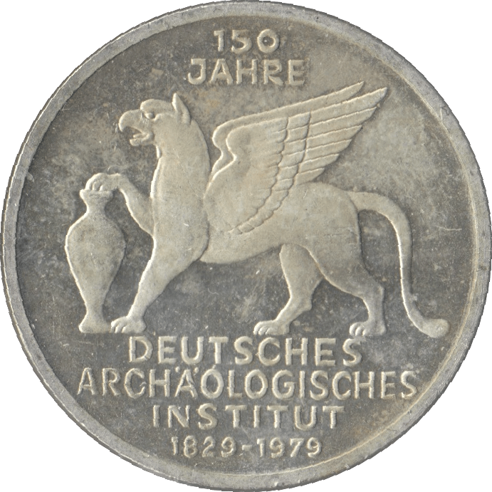 1979 GERMAN ARCHEOLOGISTS INSTITUTE GERMANY SILVER 5 MARKS - SILVER WORLD COINS - Cambridgeshire Coins