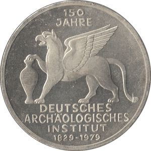 1979 GERMAN ARCHEOLOGISTS INSTITUTE GERMANY SILVER 5 MARKS - SILVER WORLD COINS - Cambridgeshire Coins