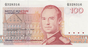 1980 100 FRANCS BANKNOTE LUXEMBURG REF 880 - World Banknotes - Cambridgeshire Coins