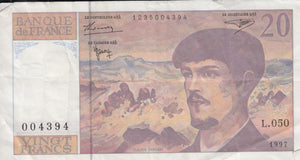 1980-1997 20 FRANCS FRENCH BANKNOTE FRANCE REF 737 - World Banknotes - Cambridgeshire Coins