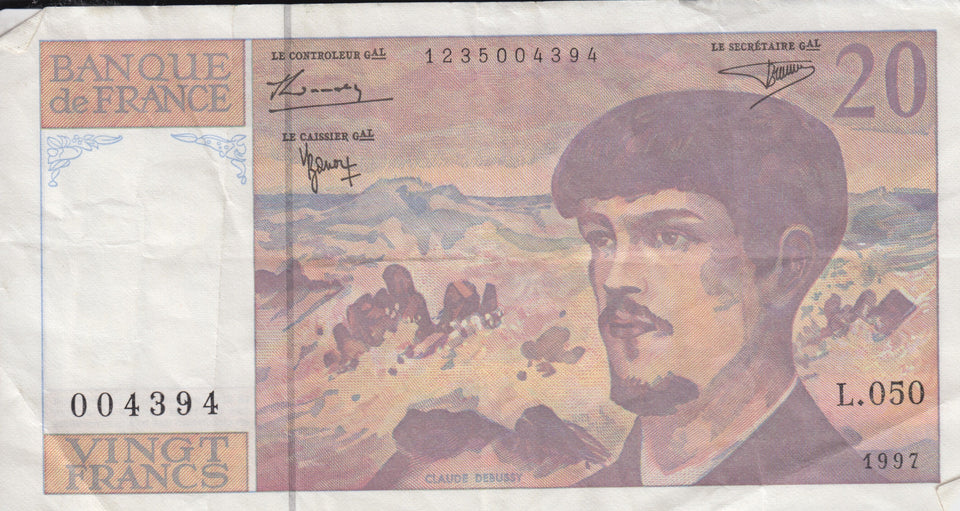 1980-1997 20 FRANCS FRENCH BANKNOTE FRANCE REF 737 - World Banknotes - Cambridgeshire Coins