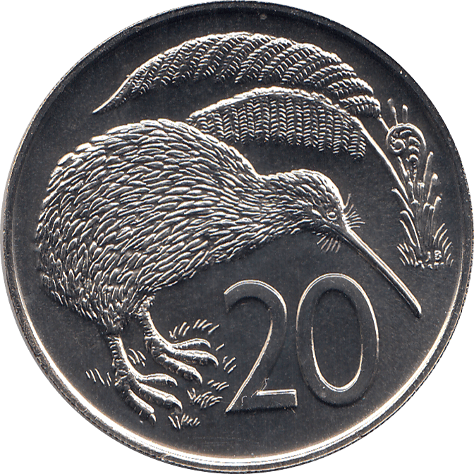 1980 20 CENTS NEW ZEALAND ( BU ) - WORLD COINS - Cambridgeshire Coins