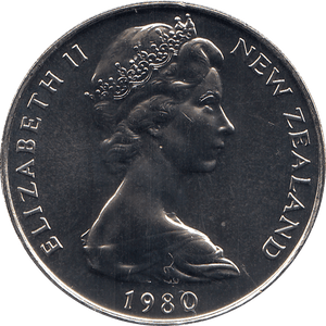 1980 20 CENTS NEW ZEALAND ( BU ) - WORLD COINS - Cambridgeshire Coins