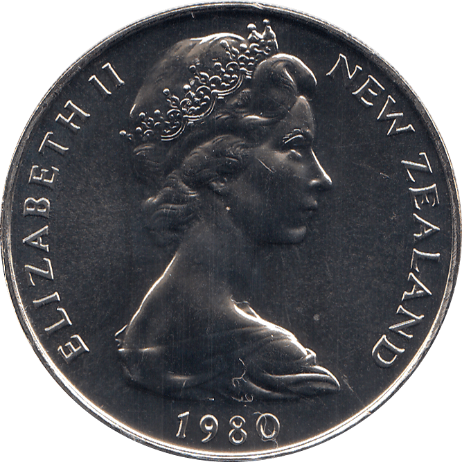 1980 20 CENTS NEW ZEALAND ( BU ) - WORLD COINS - Cambridgeshire Coins