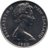 1980 20 CENTS NEW ZEALAND ( BU ) - WORLD COINS - Cambridgeshire Coins