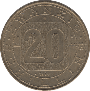 1980 20 SCHILLING AUSTRIA - WORLD COINS - Cambridgeshire Coins