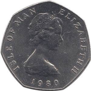 1980 CHRISTMAS 50P STAGECOACH ISLE OF MAN - 50P CHRISTMAS - Cambridgeshire Coins