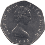 1980 CHRISTMAS 50P STAGECOACH ISLE OF MAN - 50P CHRISTMAS - Cambridgeshire Coins