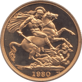 1980 GOLD DOUBLE SOVEREIGN ( PROOF ) - Half Sovereign - Cambridgeshire Coins