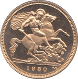1980 GOLD HALF SOVEREIGN ( PROOF ) - Half Sovereign - Cambridgeshire Coins