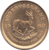 1980 GOLD KRUGERRAND 1/10TH OUNCE ( UNC ) SOUTH AFRICA FIRST YEAR OF ISSUE - Gold World Coins - Cambridgeshire Coins
