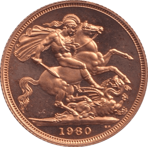1980 GOLD SOVEREIGN ( PROOF ) 1 - Sovereign - Cambridgeshire Coins