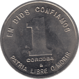 1980 ONE CORDOBA NICARAGUA - WORLD COINS - Cambridgeshire Coins
