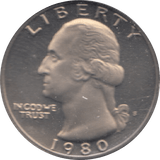 1980 QUARTER DOLLAR USA ( UNC ) S - WORLD COINS - Cambridgeshire Coins