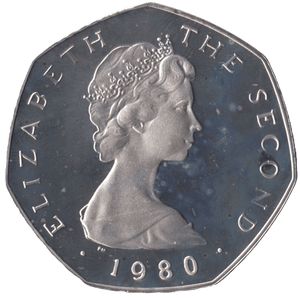 1980 SILVER PROOF 50P DAY OF TYNWALD ISLE OF MAN - SILVER WORLD COINS - Cambridgeshire Coins
