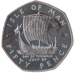 1980 SILVER PROOF 50P DAY OF TYNWALD ISLE OF MAN - SILVER WORLD COINS - Cambridgeshire Coins
