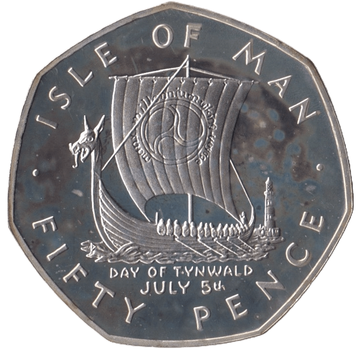 1980 SILVER PROOF 50P DAY OF TYNWALD ISLE OF MAN - SILVER WORLD COINS - Cambridgeshire Coins