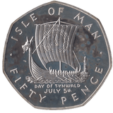 1980 SILVER PROOF 50P DAY OF TYNWALD ISLE OF MAN - SILVER WORLD COINS - Cambridgeshire Coins