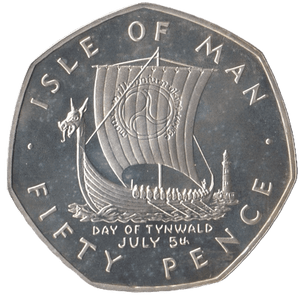1980 SILVER PROOF 50P DAY OF TYNWALD ISLE OF MAN - SILVER WORLD COINS - Cambridgeshire Coins