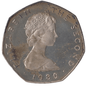1980 SILVER PROOF 50P DAY OF TYNWALD ISLE OF MAN - SILVER WORLD COINS - Cambridgeshire Coins