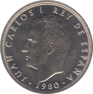 1980 SPAIN 5 PESETAS ( UNC ) - WORLD COINS - Cambridgeshire Coins