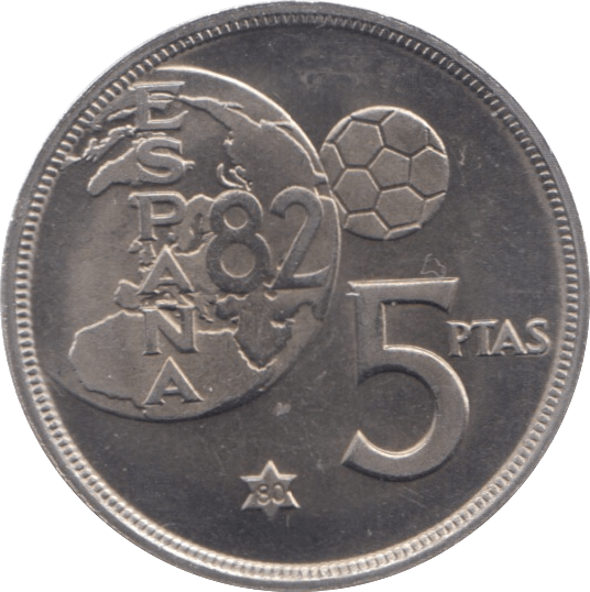 1980 SPAIN 5 PESETAS ( UNC ) - WORLD COINS - Cambridgeshire Coins