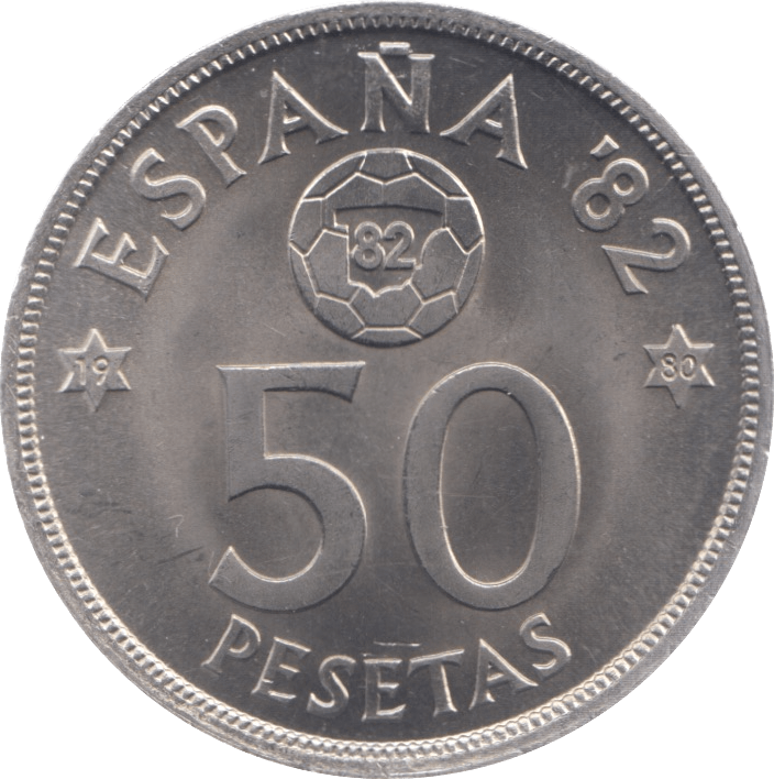 1980 SPAIN 50 PESETAS ( UNC ) - WORLD COINS - Cambridgeshire Coins