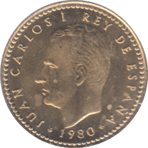 1980 SPAIN ONE PESETAS ( UNC ) - WORLD COINS - Cambridgeshire Coins