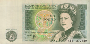 1980'S ONE POUND BANKNOTE PAGE USED - £1 BANKNOTE - Cambridgeshire Coins