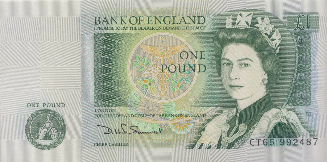 1980's ONE POUND BANKNOTE SOMERSET ( UNC ) - £1 BANKNOTE - Cambridgeshire Coins
