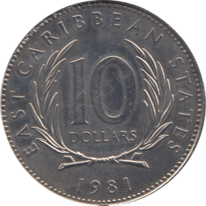1981 10 DOLLARS CARIBBEAN STATES - WORLD COINS - Cambridgeshire Coins