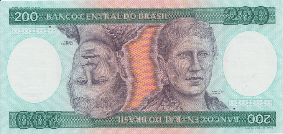 1981 200 CRUZEIROS BANKNOTE BRAZIL REF 586 - World Banknotes - Cambridgeshire Coins