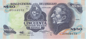 1981 50 PESOS BANKNOTE URUGUAY REF 994 - World Banknotes - Cambridgeshire Coins