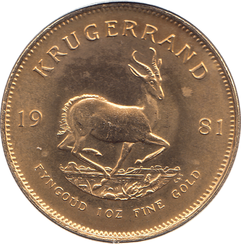 1981 GOLD KRUGERRAND ONE OUNCE GOLD SOUTH AFRICA - Gold World Coins - Cambridgeshire Coins