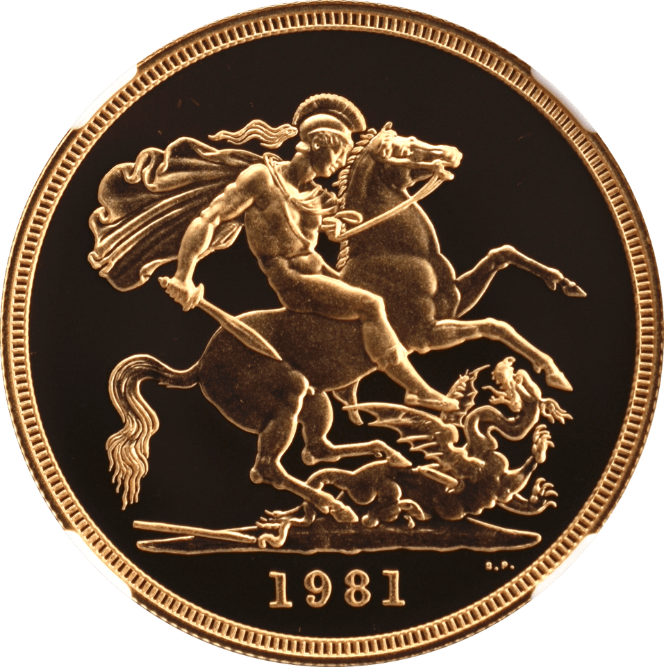 1981 GOLD PROOF £5 SOVEREIGN (NGC) PF 69 ULTRA CAMEO - NGC CERTIFIED COINS - Cambridgeshire Coins