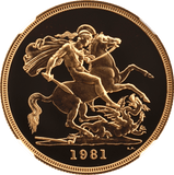1981 GOLD PROOF £5 SOVEREIGN (NGC) PF 69 ULTRA CAMEO - NGC CERTIFIED COINS - Cambridgeshire Coins