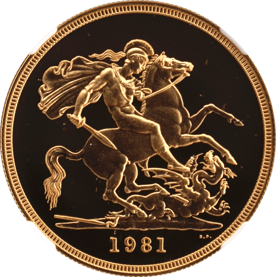1981 GOLD PROOF £5 SOVEREIGN (NGC) PF 69 ULTRA CAMEO - NGC CERTIFIED COINS - Cambridgeshire Coins