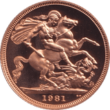 1981 GOLD SOVEREIGN ( PROOF ) 2 - Sovereign - Cambridgeshire Coins