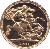 1981 GOLD SOVEREIGN ( PROOF ) - Sovereign - Cambridgeshire Coins