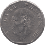 1981 MEXICO 10 PESO - WORLD COINS - Cambridgeshire Coins
