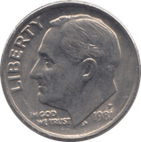 1981 ONE DIME USA PHILADELPHIA MINT - SILVER WORLD COINS - Cambridgeshire Coins