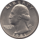 1981 QUARTER DOLLAR USA ( UNC ) O - WORLD COINS - Cambridgeshire Coins