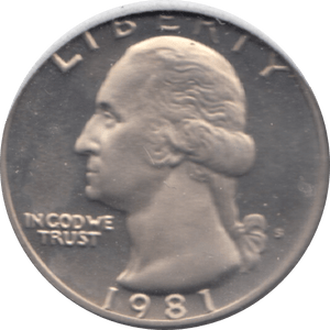1981 QUARTER DOLLAR USA ( UNC ) S - WORLD COINS - Cambridgeshire Coins